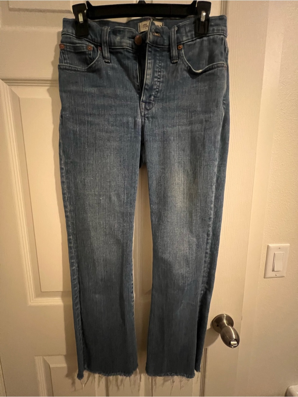Madewell Medium Blue Denim Jeans with Raw Hem